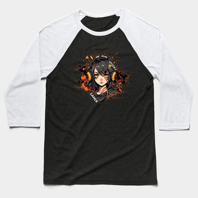Halloween Gamer Girl Baseball T-Shirt by MaystarUniverse